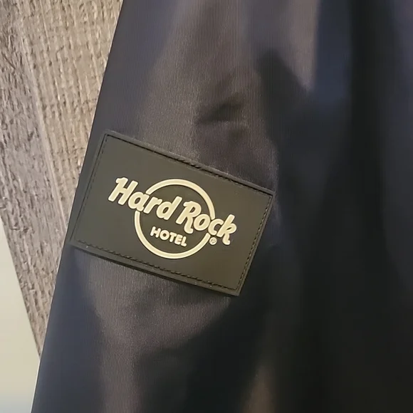 Hard Rock Hotel Riviera Maya Bomber Jacket Blue Zip Up Polyester Mens Small - Picture 6 of 12